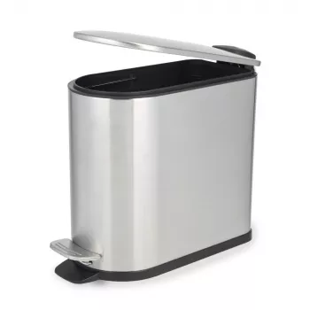 Beldray LA036683SSPEU7 Slimline D formos pedalų šiukšliadėžė, 5 litrai, sidabrinė