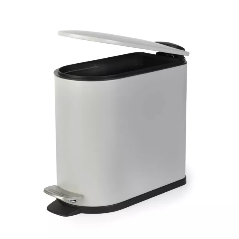 Beldray LA036690GRYPEU7 Slimline D-Shaped Pedal Bin 5 Litre, Grey