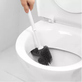 Beldray LA084538PUFFEU7X Antibac Silicone Toilet Brush with Holder, Purple