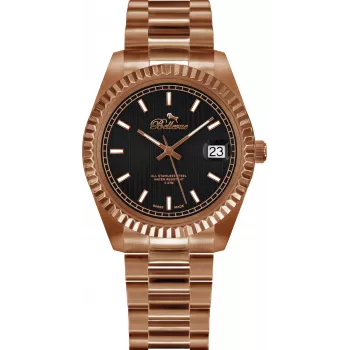 BELLEVUE H25 Moteriškas analoginis kvarcinis laikrodis 38mm nerūdijančio plieno tinklelis sidabrinis