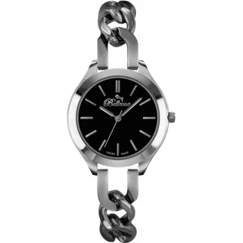 BELLEVUE Woman A08 35mm Quartz Analog Watch Stainless Steel Black Leather