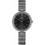 BELLEVUE Woman B25 35mm Quartz Analog Watch Silver Dial Black Leather Strap