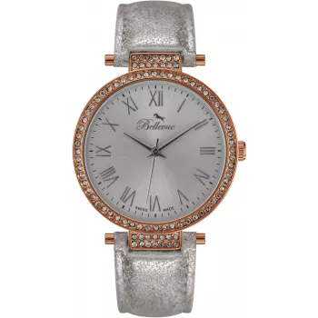 BELLEVUE Woman B40 (36mm) Quartz Analog Watch Silver Stainless Steel Mesh