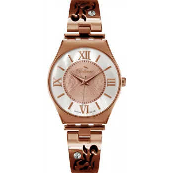 BELLEVUE Woman D17 Watch 33mm Stainless Steel Silver Dial Black Leather