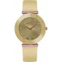 BELLEVUE Woman E106 Quartz Analog Watch 26mm Stainless Steel Case White Dial Black Leather Strap