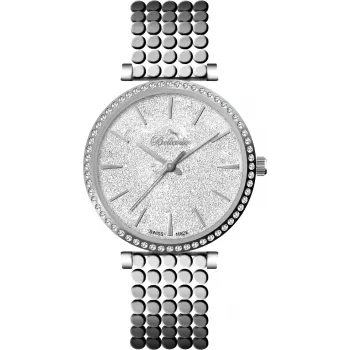 BELLEVUE Woman E66 (32mm) Quartz Analog Watch - Rose Gold Tone Stainless Steel Case, White Dial, Brown Leather Strap