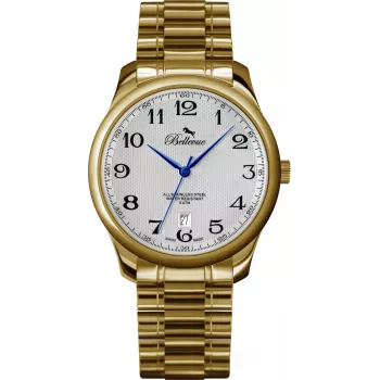 BELLEVUE Woman F11 35mm Swiss Quartz laikrodis iš nerūdijančio plieno su odiniu dirželiu, juodas