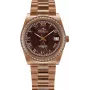 BELLEVUE Women's I29 Quartz Analog Watch 36mm Stainless Steel Case White Dial Black Leather Strap
