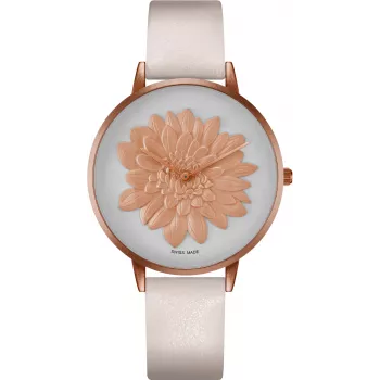 BELLEVUE Women's Watch B42-3 39mm Rose Gold Stainless Steel Leather