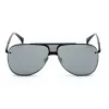 Belstaff Beckington vyriški stačiakampiai akiniai nuo saulės - juodas acetatinis rėmelis, pilki polikarbonatiniai lęšiai, UV400 apsauga, 60/18/145 mm