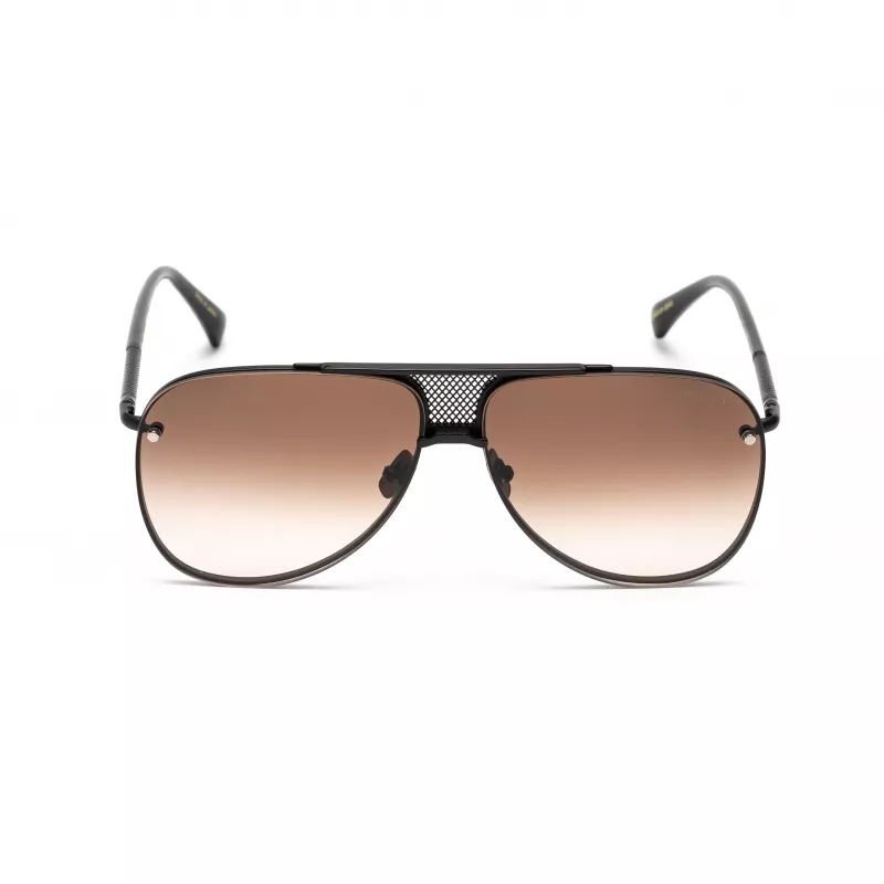 Belstaff Beckinton vyriški akiniai nuo saulės - juodas acetatinis rėmas, pilki lęšiai 61/12/145 mm UV400