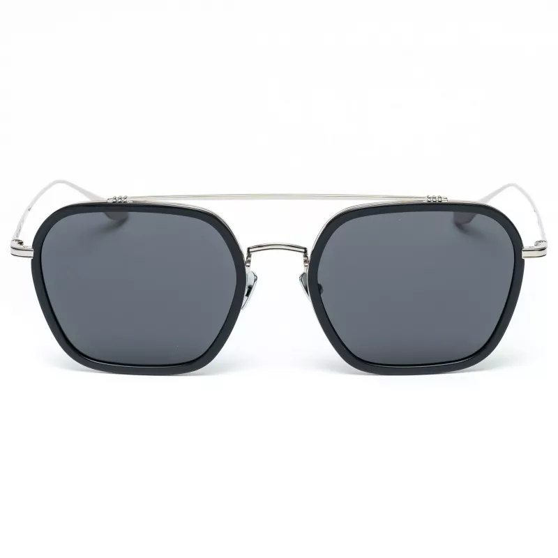 Belstaff Merrikiigris vyriški akiniai nuo saulės - pilkas acetato rėmelis su pilkais polikarbonato lęšiais - 52/17/140 mm