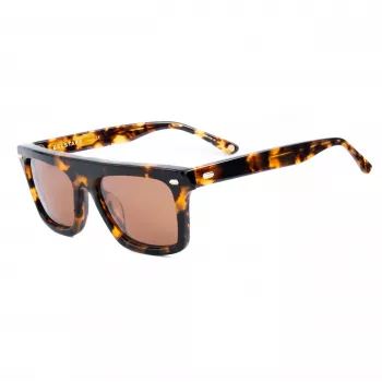 Belstaff Randford S153 Unisex akiniai - Juodas acetatinis rėmelis, pilki polikarbonatiniai lęšiai, 52 mm