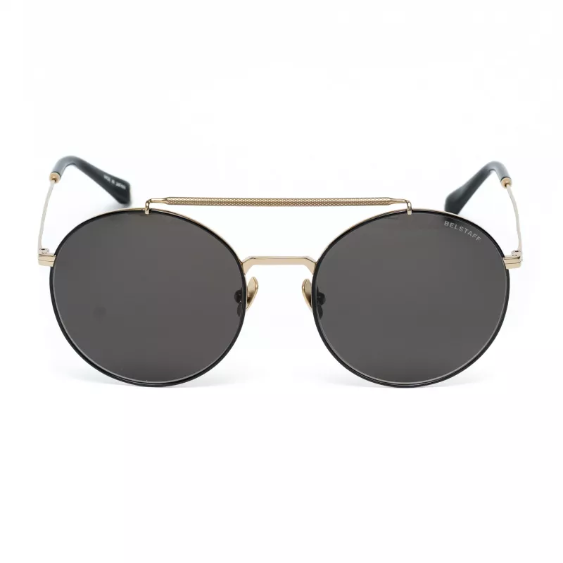 Belstaff Staham Dorado vyriški akiniai nuo saulės - Pilot Square acetatinis rėmelis UV400 pilki lęšiai 54mm