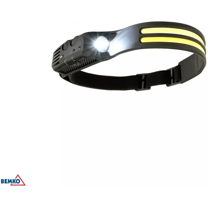 BEMKO C49-LTC01 Įkraunamas LED žibintuvėlis ant galvos, 1200mAh, 100 liumenų, IPX4, 80m šviesos spindulys