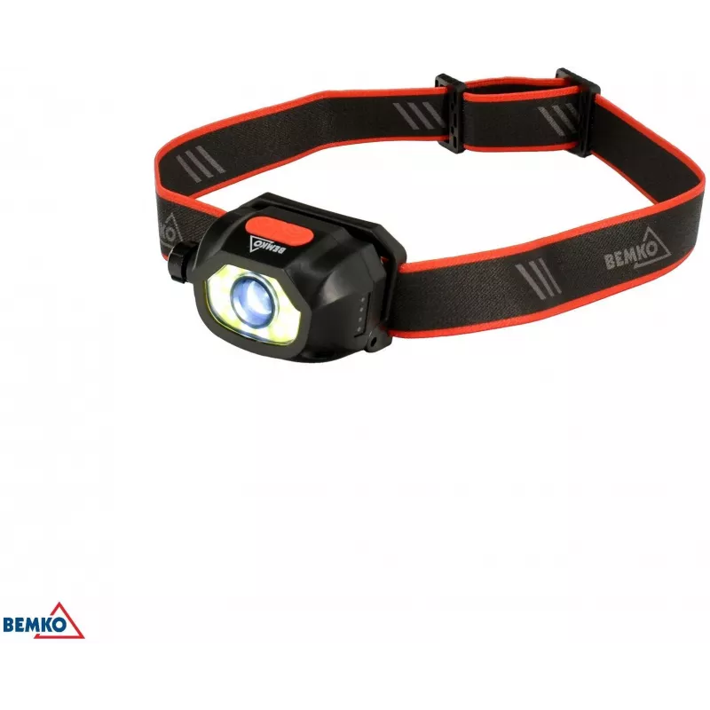 BEMKO C49-LTC02 Daugiafunkcinis įkraunamas LED žibintuvėlis ant galvos, 200 lm, 6500K, 1200 mAh, IP44