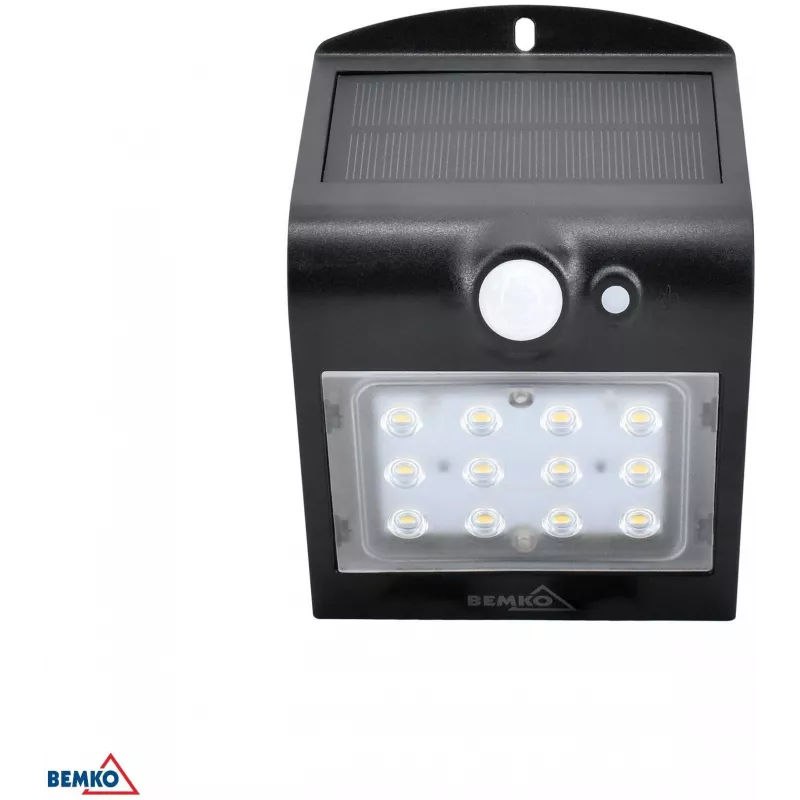 BEMKO TRINGO Saulės LED prožektorius 1.5W 220lm 4000K IP65 juodos spalvos su PIR jutikliu C83-SOT-001BL-PIR