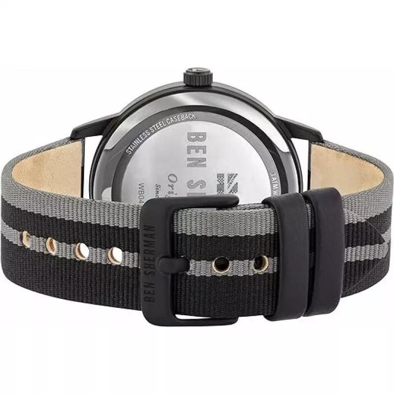 Ben Sherman vyrų analoginis kvarcinis laikrodis WB042BE 43 mm mėlynu ciferblatu ir rudu odiniu dirželiu