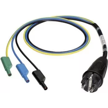 BENNING matavimo adapteris Schuko kištukas į 4 mm lamelinius lizdus, apsaugotas nuo prisilietimo, 300 V CAT III, 16 A, juodas 044142