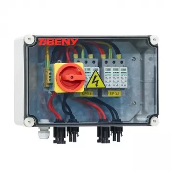 BENY PV DC atjungimo skydas, 2 eilučių įėjimas į 2 eilučių išėjimą, IP65 lauko korpusas