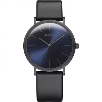 BERING Classic Unisex Quartz Watch 36mm Stainless Steel Milanese Mesh Blue Dial 13436-427