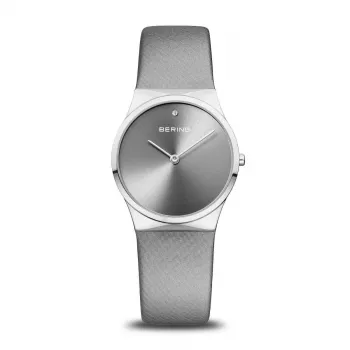 Bering Classic moteriškas kvarcinis laikrodis 34mm mėlynu ciferblatu, nerūdijančio plieno Milano tinklelio apyrankė