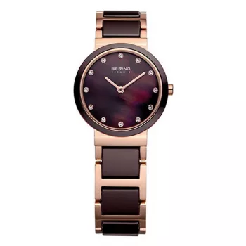 Bering Classic Women's Watch 11422-765 - 22mm Rose Gold Stainless Steel Mesh
