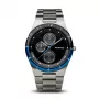 BERING Vyriškas klasikinis minimalistinis kvarcinis laikrodis 39mm titano korpusas mėlynas ciferblatas pilka nerūdijančio plieno tinklelio juosta 32339-702