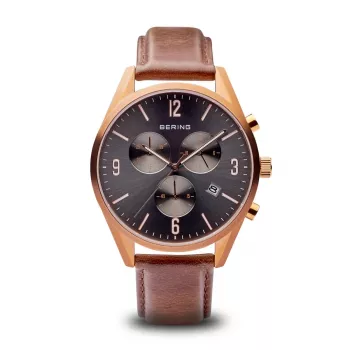 Bering Men's Classic Quartz Watch 10542-562 42mm Brown Dial Brown Stainless Steel Mesh