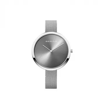 BERING Women's Classic Quartz Analog Watch 40mm Stainless Steel Milanese Mesh Silver 12240-009