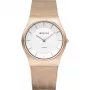 BERING Women's Classic Quartz Analog Wristwatch 35mm Rose Gold Stainless Steel Mesh 11935-366