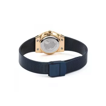 BERING Women's Classic Quartz Watch 26mm Rose Gold Stainless Steel Mesh Brown Sunray Dial