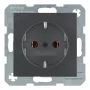 Berker 41431606 SCHUKO lizdas Aliuminis – 16A 250V IP44 įleidžiamas su dangteliu