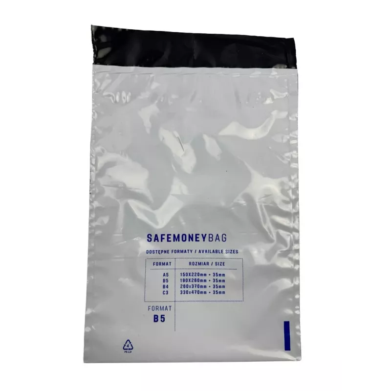BESTPAK SAFEMONEYBAG saugumo depozito vokai permatomi B5 190x260+35 mm 100 vnt.