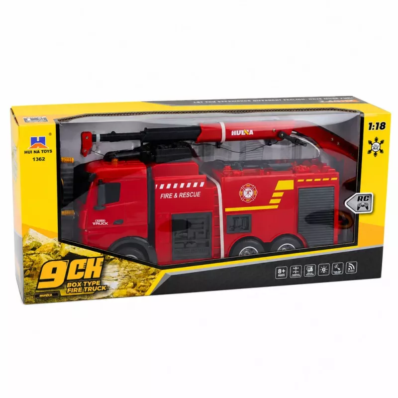 BESTTOYS Gaisrinis automobilis su kranu ir vandens patranka nuotolinio valdymo RC Huina 1:18