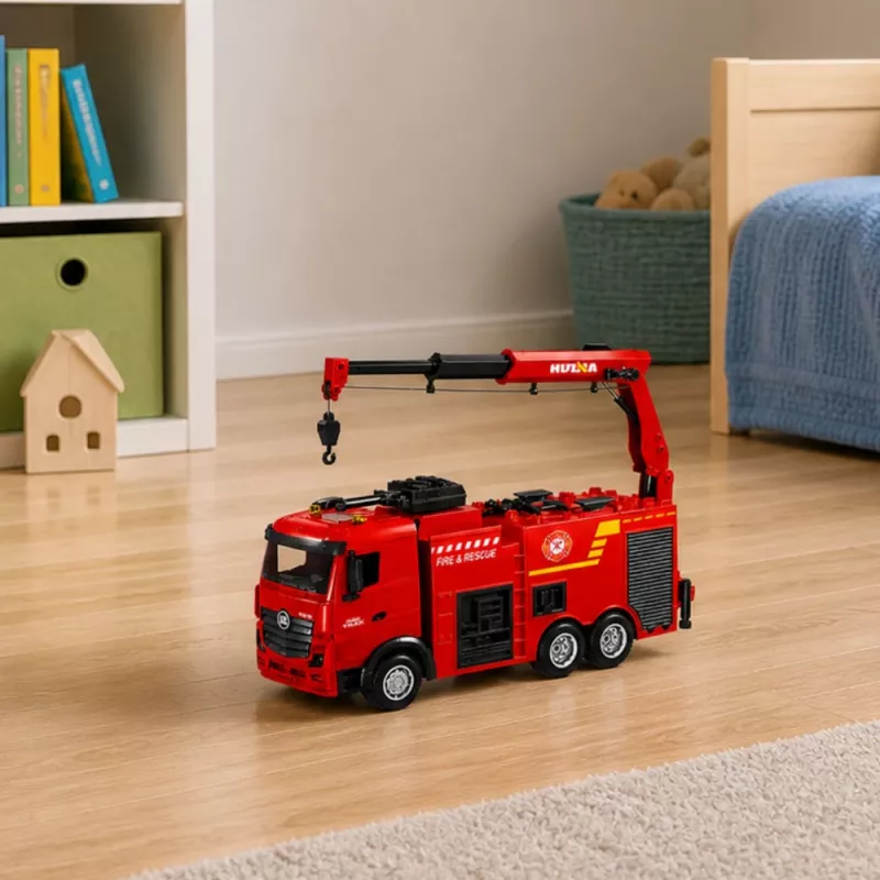 BESTTOYS Gaisrinis automobilis su kranu ir vandens patranka nuotolinio valdymo RC Huina 1:18