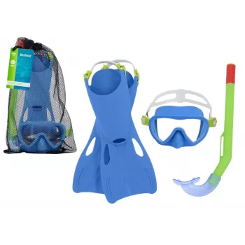 Bestway nardymo rinkinys mėlyna kaukė, pelekai, vamzdelis 25039