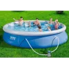 Bestway Fast Set Pool 457 x 84 cm (15 ft) Apvalus Pripučiamas Antžeminis Baseinas su Filtro Siurbliu, 11016 L Talpa, DuraPlus Dangos Sluoksnis, Prizminis Akmens Raštas