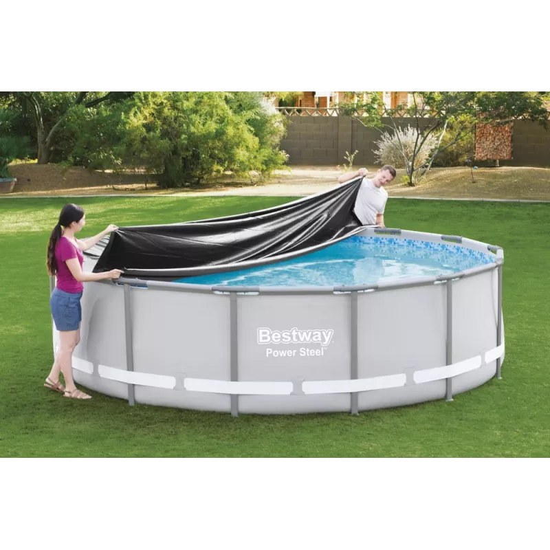 Bestway Flowclear Baseino Dangtis, Skirtas Steel Pro MAX Rėminiam Baseinui 427 cm (14 pėdų) - Mėlynas Polietilenas su Virvėmis