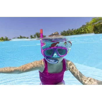 Bestway Hydro-Swim nardymo kaukė ir vamzdelio rinkinys - rožinė