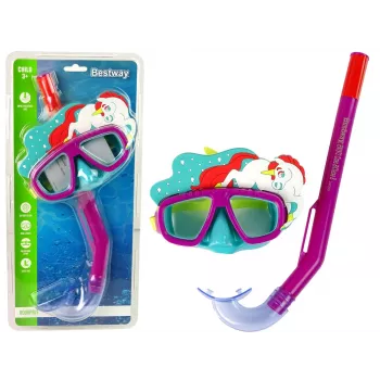 Bestway Hydro-Swim nardymo kaukė ir vamzdelio rinkinys - rožinė
