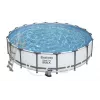 Bestway Steel Frame Pool 549 x 122 cm (18 ft x 48 in) Round Above Ground Pool su filtro siurbliu, kopėčiomis, dangčiu - 56462