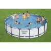 Bestway Steel Frame Pool 549 x 122 cm (18 ft x 48 in) Round Above Ground Pool su filtro siurbliu, kopėčiomis, dangčiu - 56462