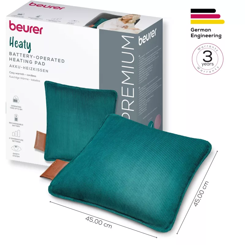 Beurer HK 77 Heaty Celestial Green šildoma pagalvėlė su laido dangteliu (20078)
