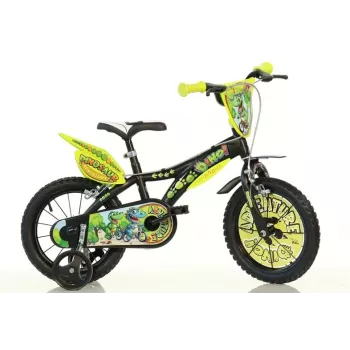 BIKE 16 DINO T-REX Vaikiškas Dvratis 16 Colių Žalia Juoda Oranžinė