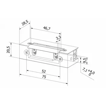 BIRA HARTTE S12R elektrinis užraktas, serija S, 12 V DC, reversinis