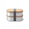 black+blum Oval Box 0.5 L maisto laikymo indas su bambuko dangteliu ir nerūdijančio plieno pagrindu