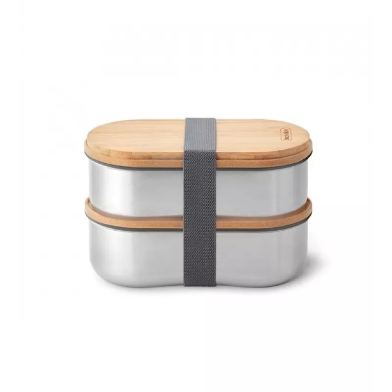black+blum Oval Box 0.5 L maisto laikymo indas su bambuko dangteliu ir nerūdijančio plieno pagrindu