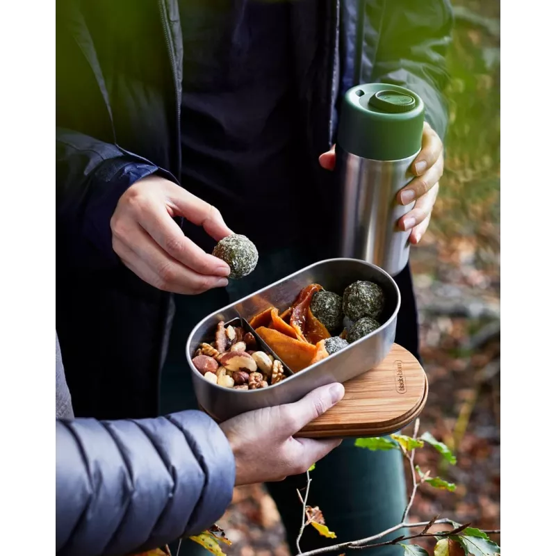 black+blum Oval Box 0.5 L maisto laikymo indas su bambuko dangteliu ir nerūdijančio plieno pagrindu