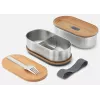 black+blum Oval Box 0.5 L maisto laikymo indas su bambuko dangteliu ir nerūdijančio plieno pagrindu